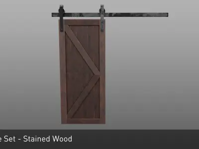 Sliding Barn Door Low-poly 3D model