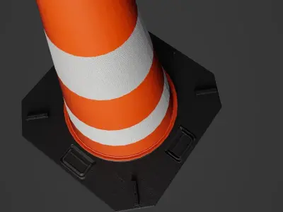 Pylone traffic cone Low-poly 3D model