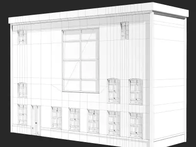 Building house with windows and doors 3D model