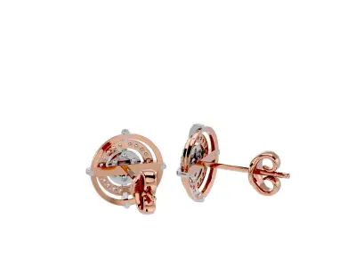 Light Minimalist Diamond Earrings 3D print model 2