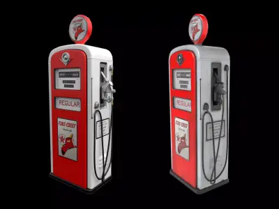 Old gas pump Low-poly 3D model