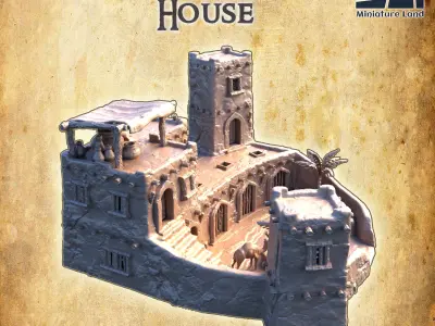Desert Slaver House Tabletop Terrain 28 MM 3D print model