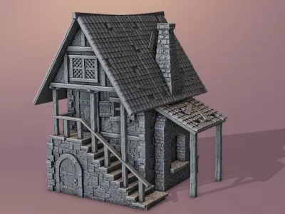 Extensive collection of medieval houses 3D print model