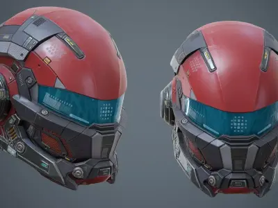 Sci Fi Helmet P04 Low-poly 3D model