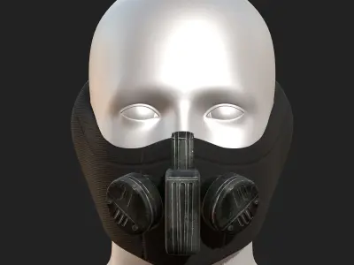 Gas mask PBR textures low poly futuristic  Low-poly 3D model