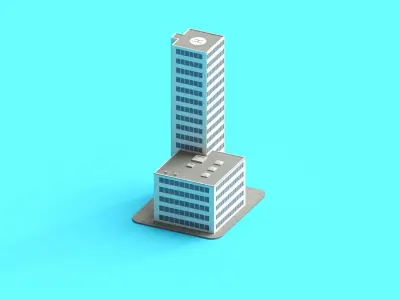 Cartoon Building 03 Low-poly 3D model