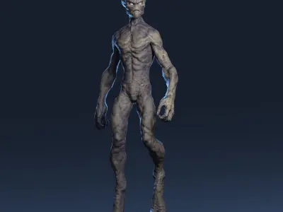 Alien v1  Animated and Game Ready Low-poly 3D model