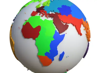 Regions Globe Low-poly 3D model