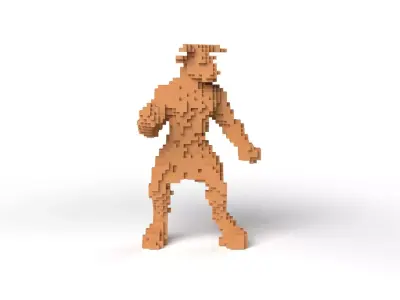 Minotaur Minecraft Voxel Low-poly 3D model
