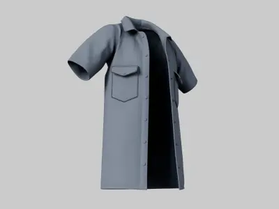 Female Jacket 01 Light Grey Low-poly 3D model