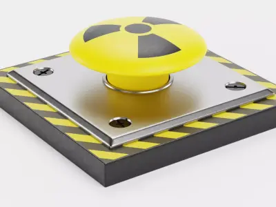 Emergency Button V4 - Radiation Hazard Switch Industrial Control 3D model