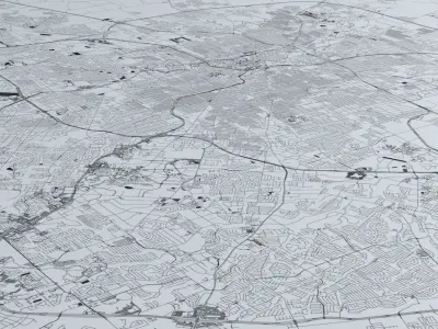 San Antonio Road Network and Streets 3D model