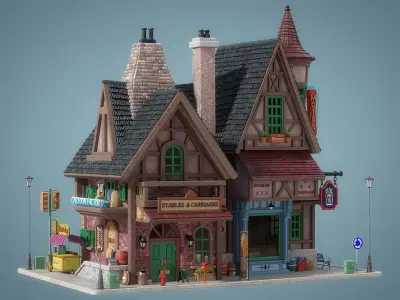 Cartoon House 25 3D model