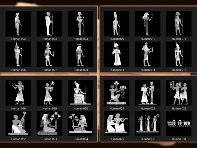 520 Egyptian Ancient symbol Alpha and photoshop brush 3D model