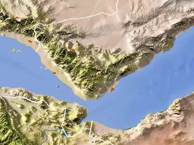 Near East High resolution 3D relief maps 3D model