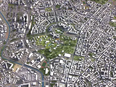 Kharkiv - 3D City Model Low-poly 3D model