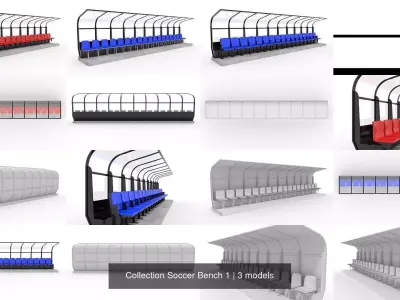 Collection Soccer Bench 1 3D Model Pack