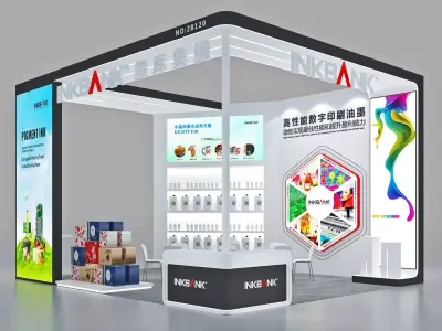 Booth Exhibition Stand Stall 7x6m Height 440cm 3 Open 3D model 3D model