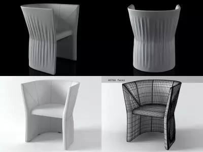 Dress four different chairs 3D model