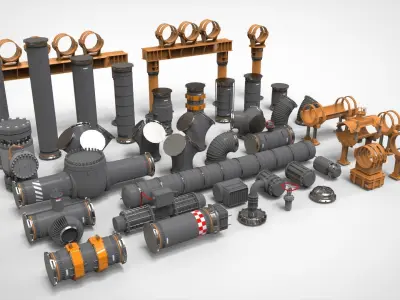 sci fi tube 3D model