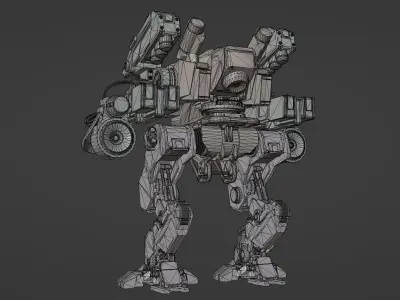 Mech Robot Machine Sci-Fi 3D model Low-poly 3D model