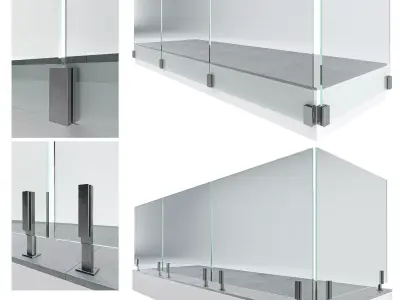 Glass railing-02 3D model
