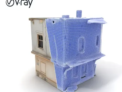 Abandoned House Model Pack with Realistic Textures Low-poly 3D model