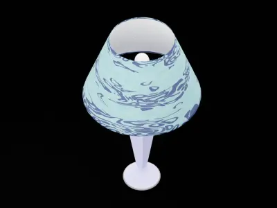Bed Side Table Lamp Low-poly 3D model 3