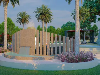 Luxurious Hotel Swimming pool 3D model