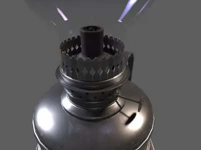 Classic Oil Lamp Low-poly 3D model