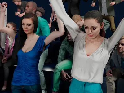  Low Poly People Pack - 95 Pieces Cheering Animated People Pack 