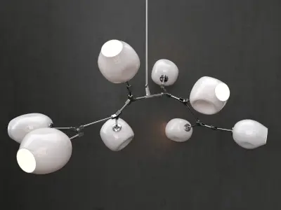 Branching bubble 8 lamps 3D model