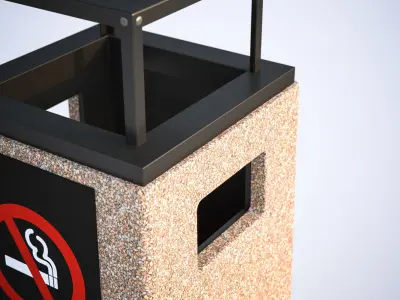 Brown trash bin 3D model