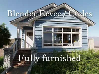 Modular Classic Style American House 2 Low-poly 3D model