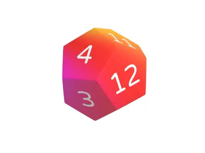 D12 Dice V1 011 Low-poly 3D model