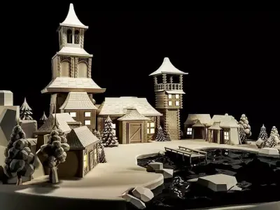 OLD TOWN Low-poly 3D model