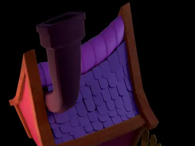 Low Poly Witch House Exterior Low-poly 3D model