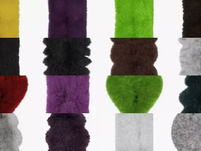 Collection of carpets and skins with wool of 20 pieces 3D Model Pack