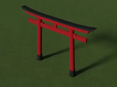 Shrine Torii Gates Low Poly Pack Free low-poly 3D model