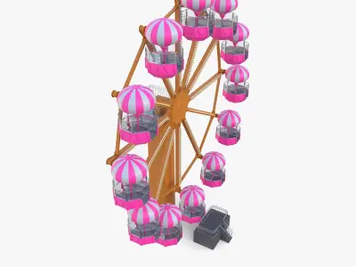 Animated ferris wheel v3 Low-poly 3D model