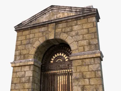 arched Door 0001 Low-poly 3D model