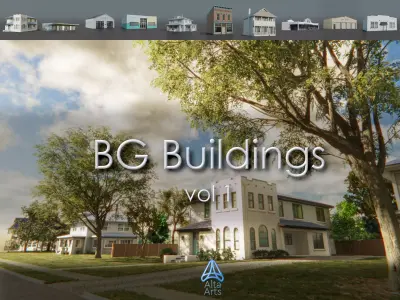 BG Buildings - vol 1 Low-poly 3D model