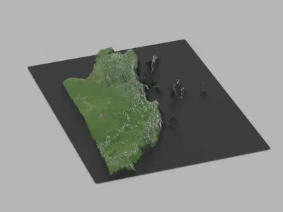 Belize Map  Country Low-poly 3D model