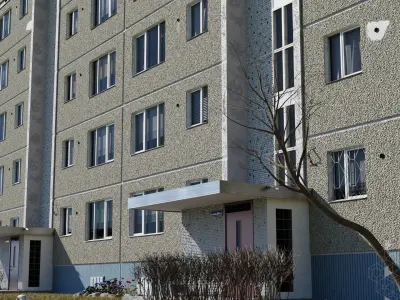 Soviet procedural building Low-poly 3D model