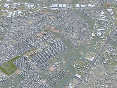 Harare Zimbabwe 35km Low-poly 3D model