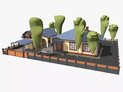 Cartoon Village House Low-poly 3D model