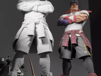 Martial Arts Street Champion Fighter Statue Urban Combat Warrior 3D print model