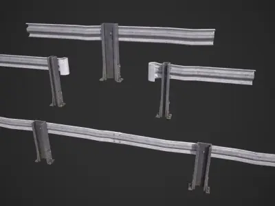 Road Fence Low-poly 3D model
