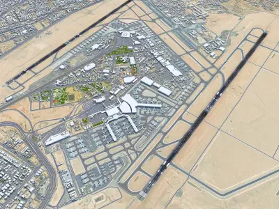 Cairo Airport 15km Low-poly 3D model