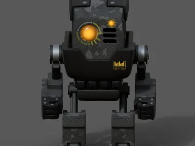 Robot cyborg scifi space machine fantasy 3d low poly science  Low-poly 3D model